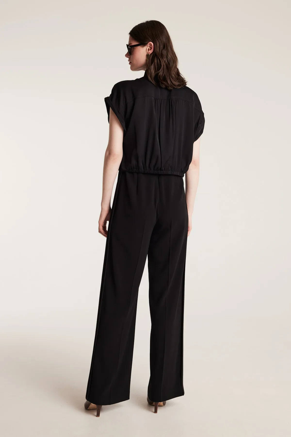 Belle Silk Crop Shirt - Black sold by Perri Cutten product image thumbnail 4