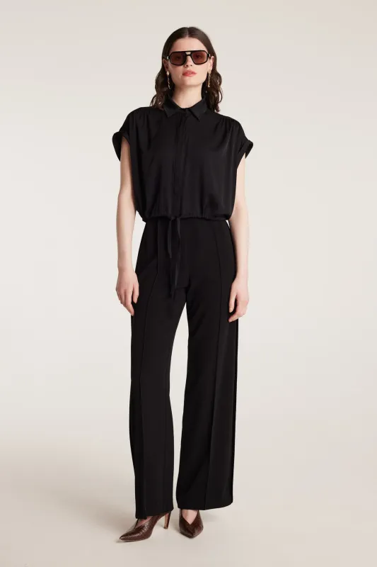 Belle Silk Crop Shirt - Black made by Perri Cutten