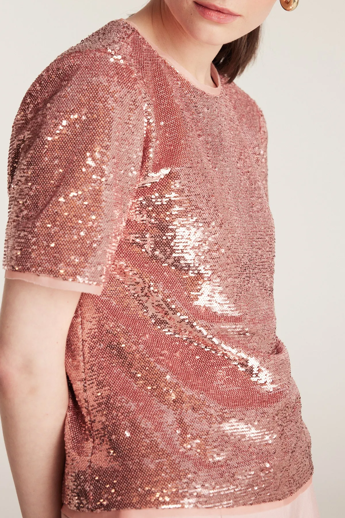 Sequin Tee - Pale Pink sold by Perri Cutten product image thumbnail 5