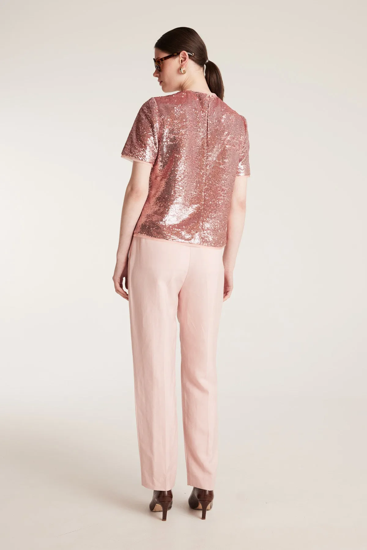 Sequin Tee - Pale Pink sold by Perri Cutten product image thumbnail 4