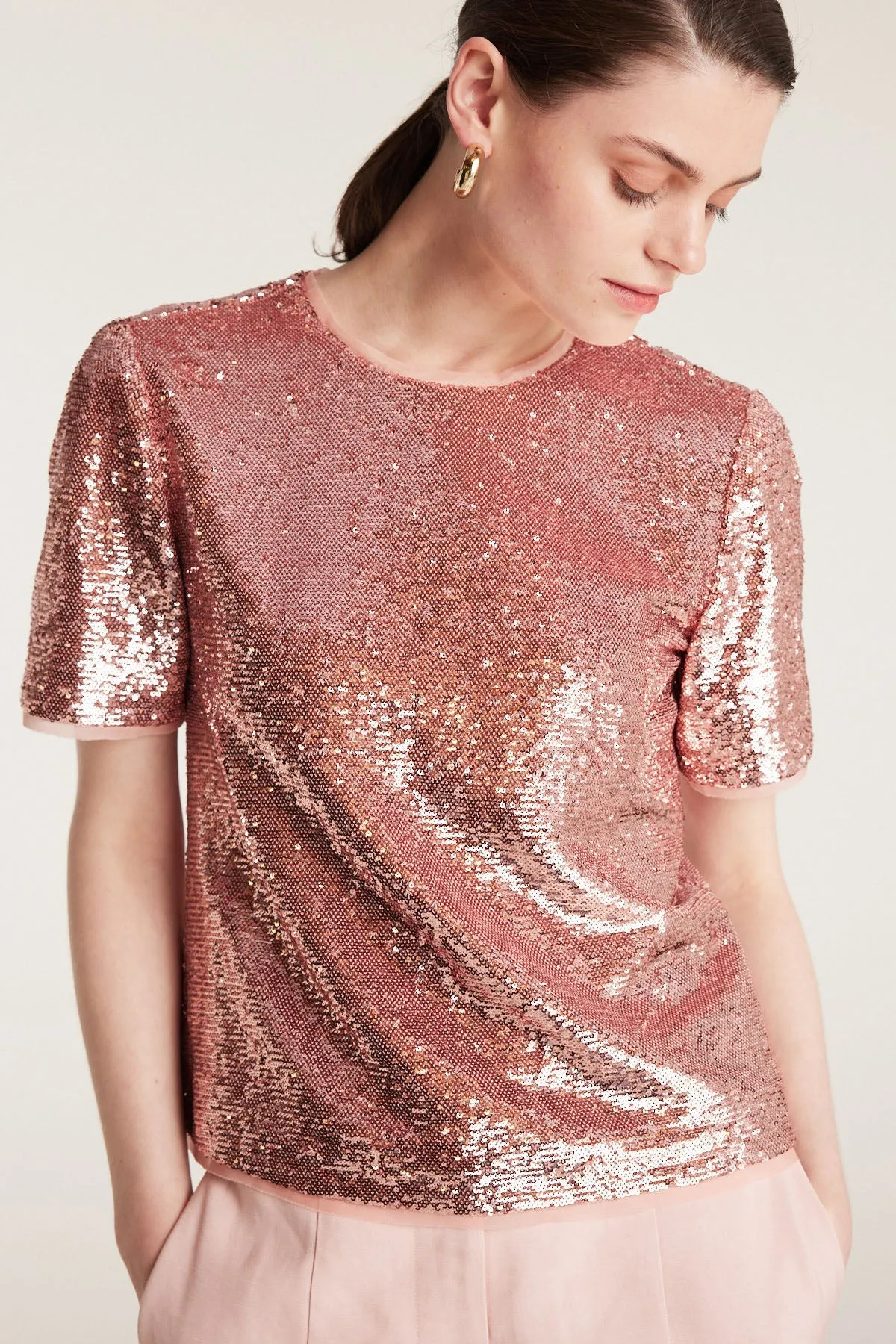 Sequin Tee - Pale Pink sold by Perri Cutten product image thumbnail 2