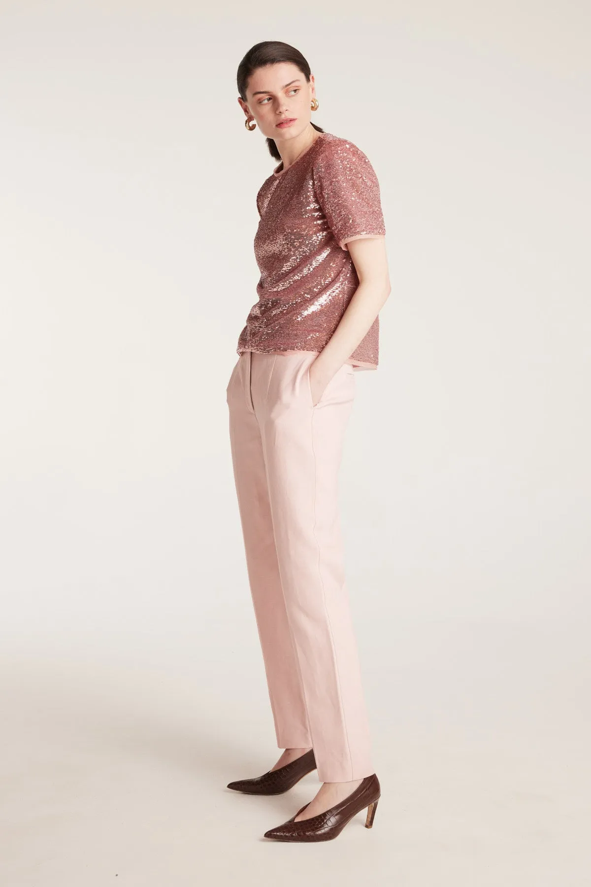 Sequin Tee - Pale Pink sold by Perri Cutten product image thumbnail 3