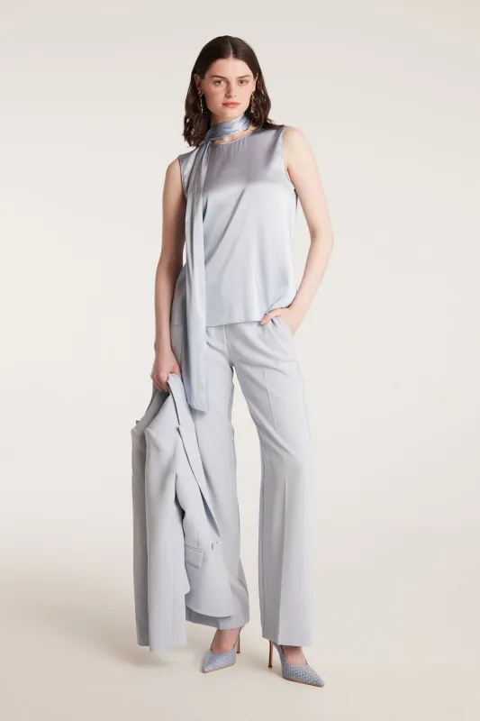 Silk Tie Top - Pale Blue sold by Perri Cutten