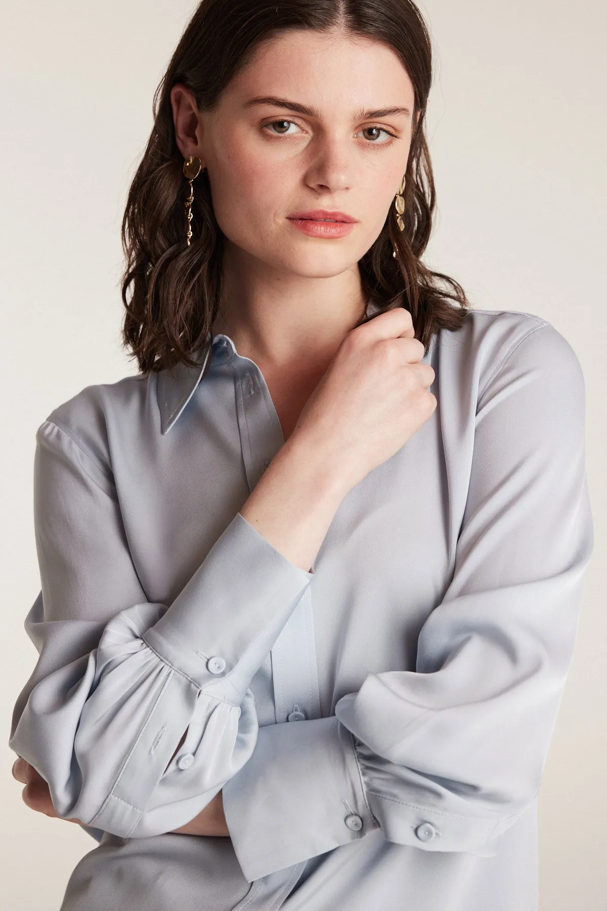 Signature Silk Shirt - Powder Blue sold by Perri Cutten product image thumbnail 5