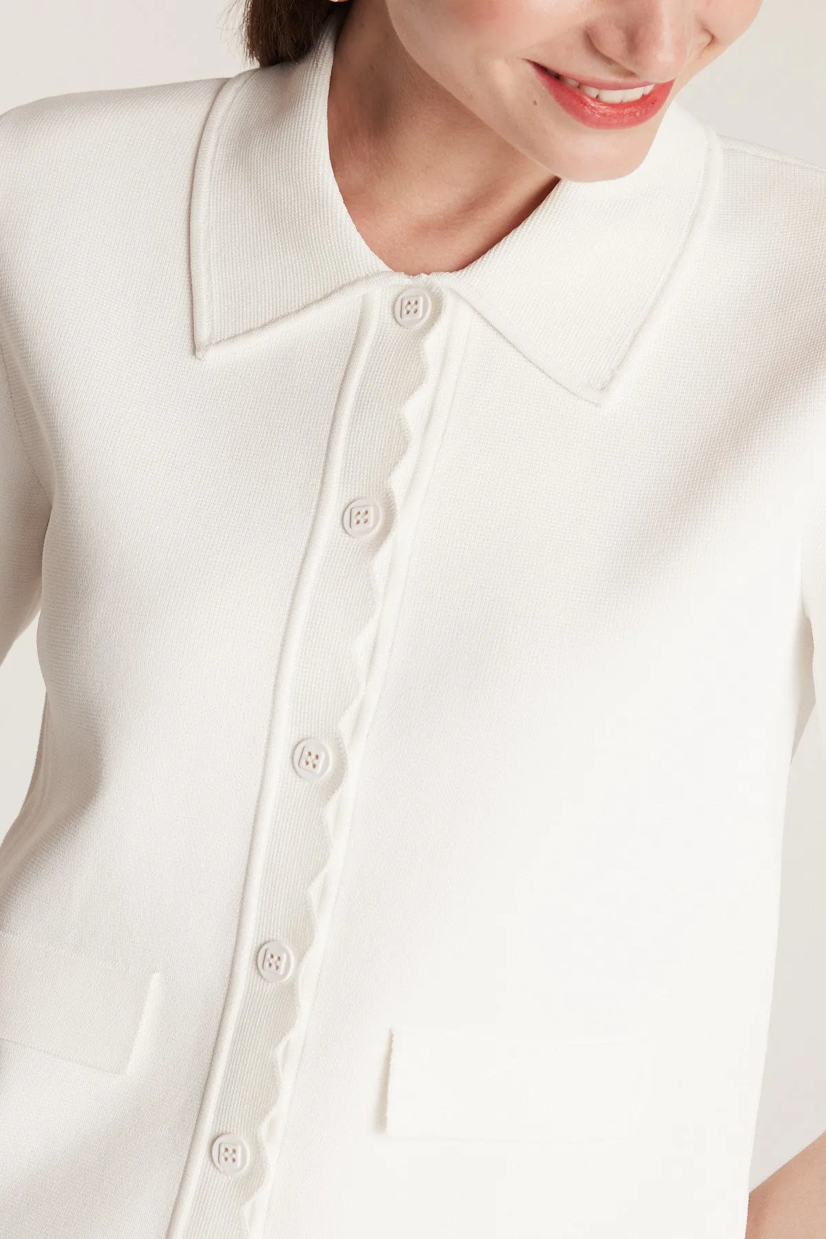 Crepe Scallop Jacket - White sold by Perri Cutten product image thumbnail 2