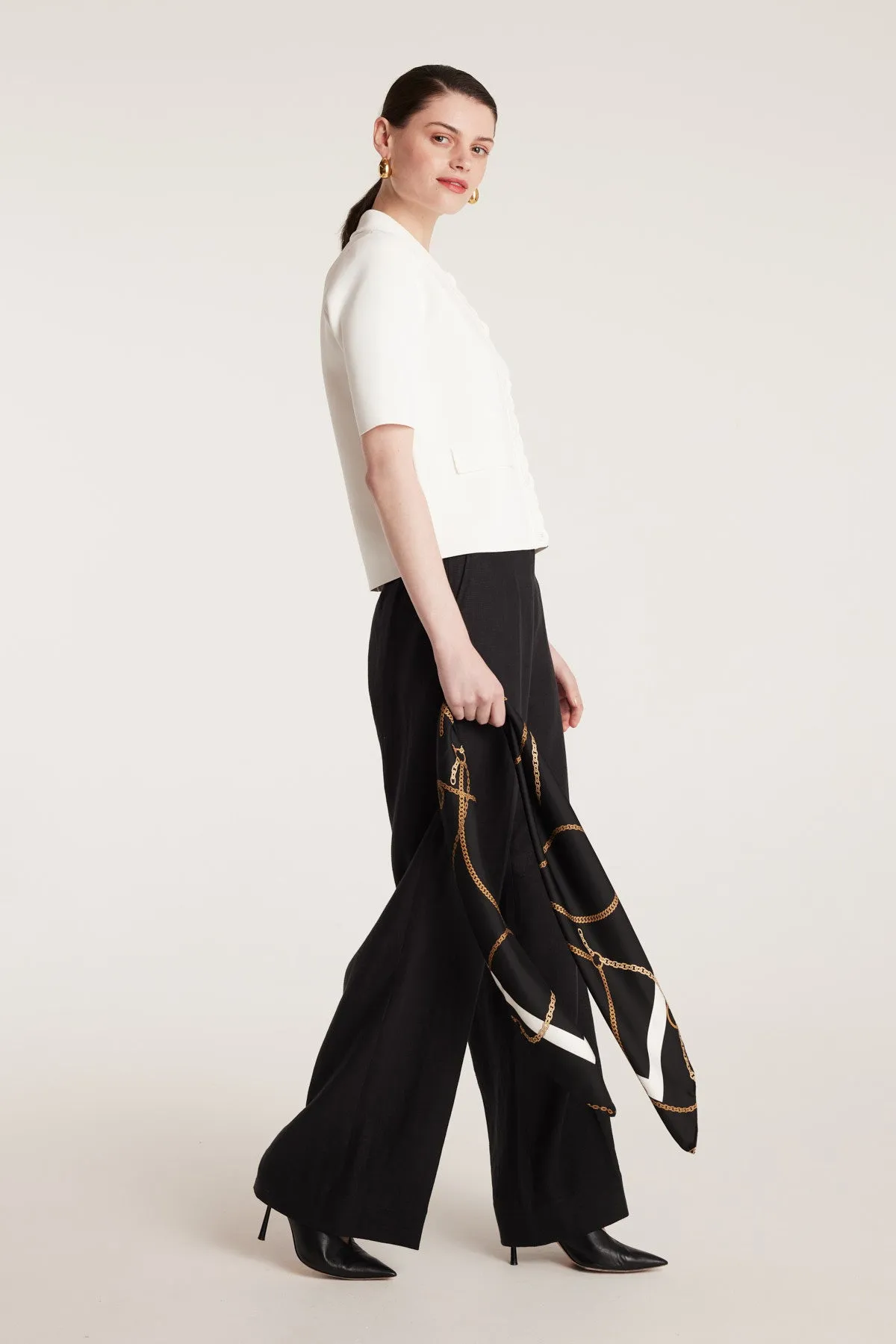 Crepe Scallop Jacket - White sold by Perri Cutten product image thumbnail 3