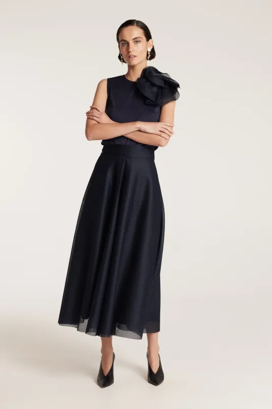 Rosette Top - Navy sold by Perri Cutten