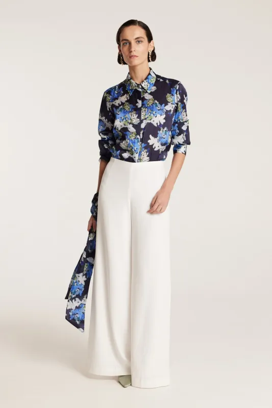 Organza Print Shirt - Navy/Print sold by Perri Cutten