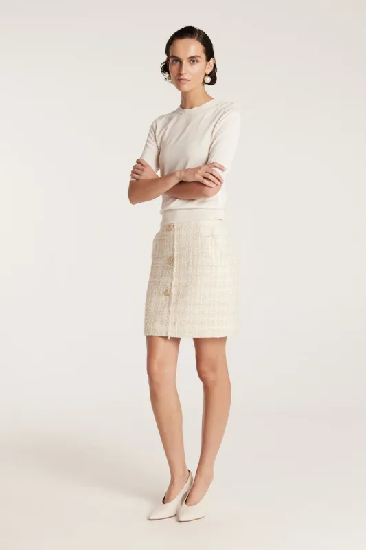 Tweed Skirt - Ivory/Gold sold by Perri Cutten