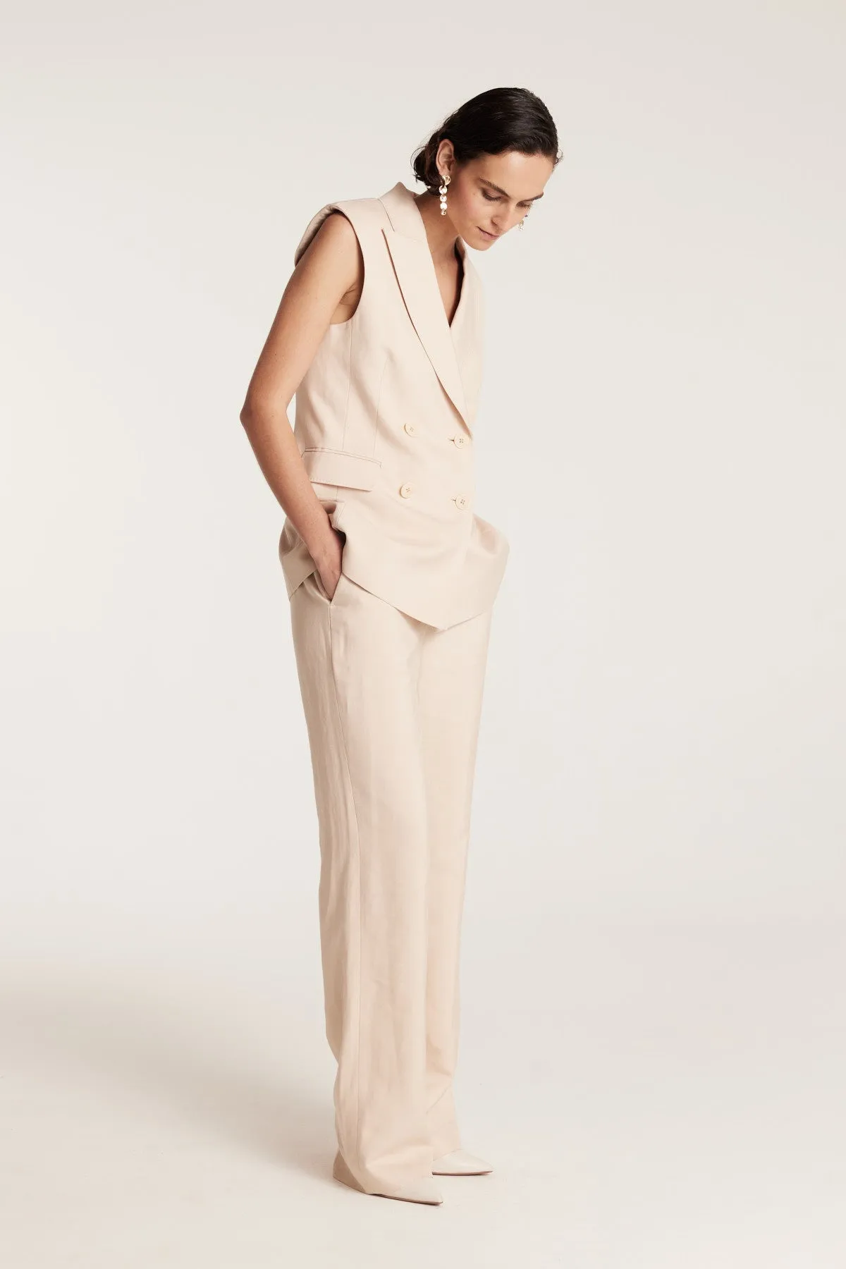 Skye Linen Pant - Neutral sold by Perri Cutten product image thumbnail 3