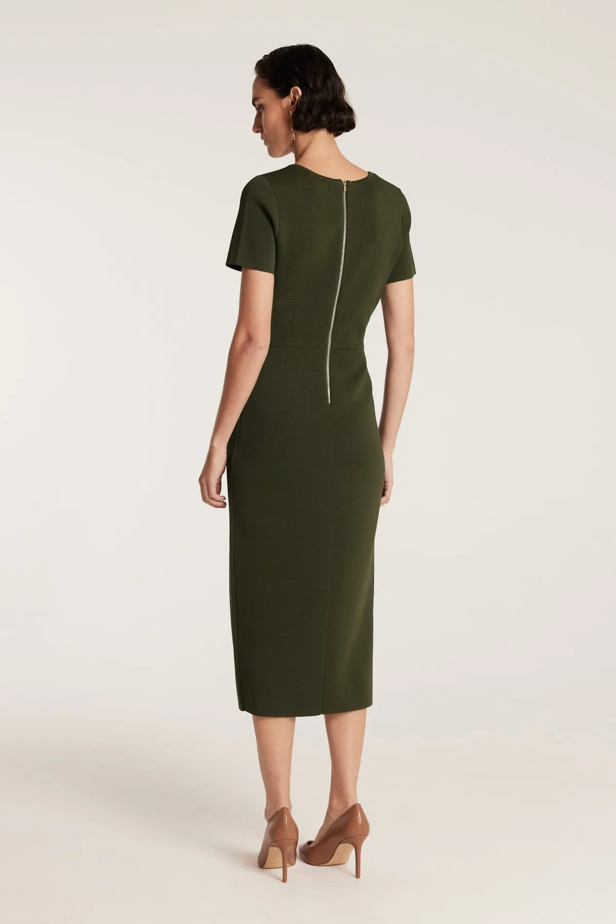 Crepe Knit Dress - Olive sold by Perri Cutten product image thumbnail 4
