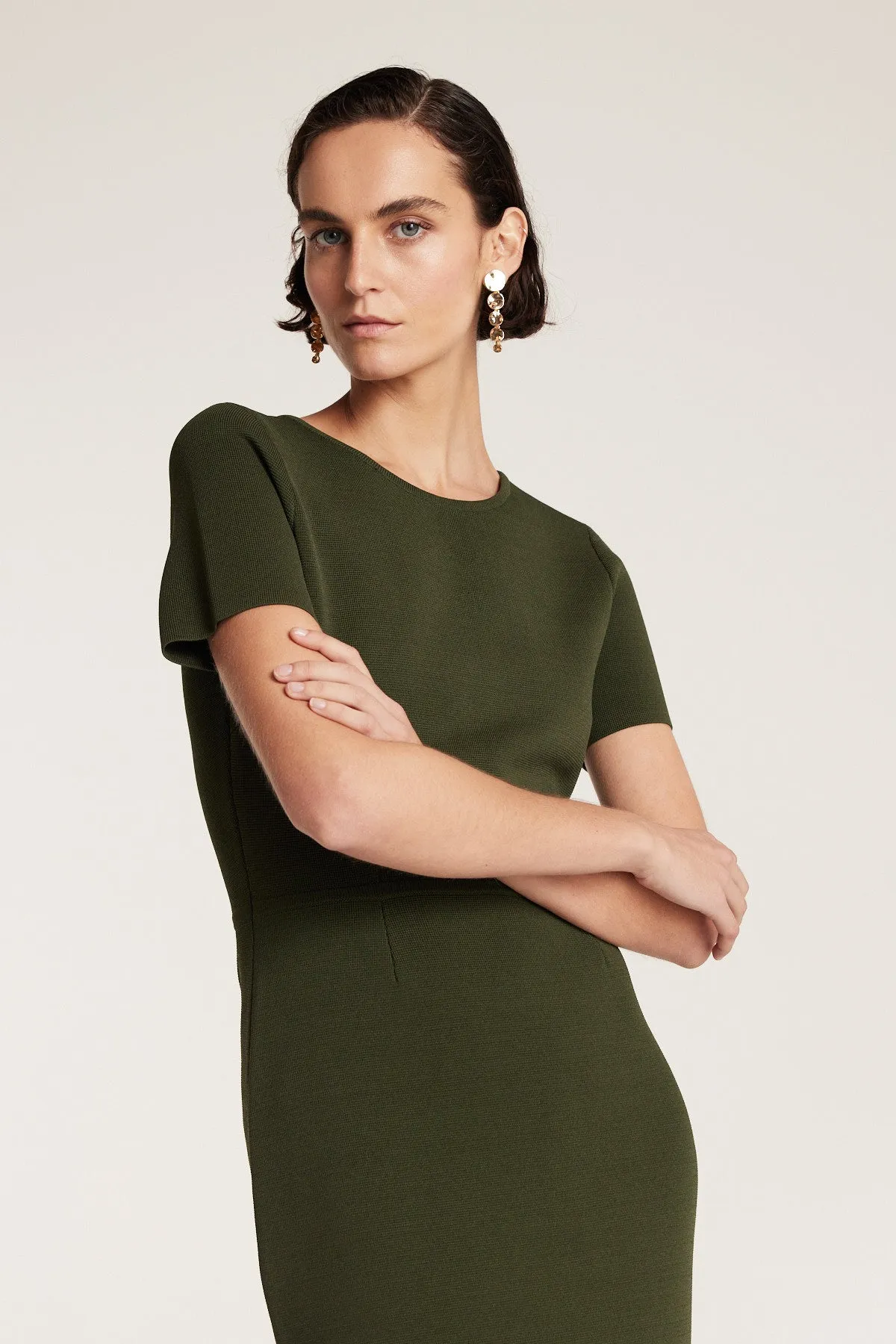 Crepe Knit Dress - Olive sold by Perri Cutten product image thumbnail 5