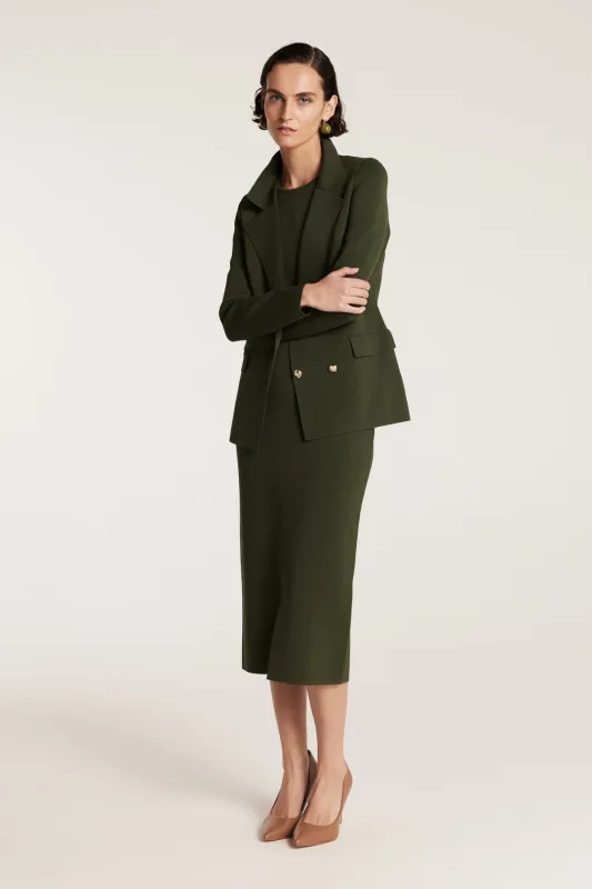 Crepe Britt Jacket - Olive sold by Perri Cutten