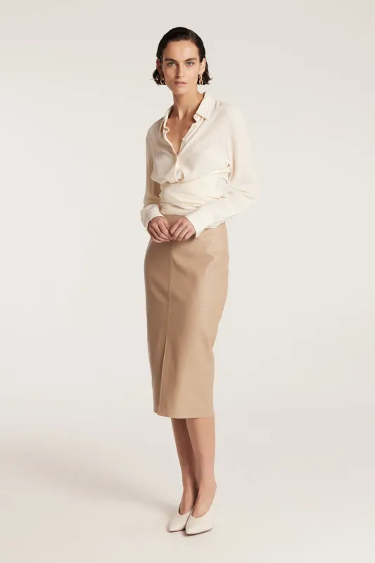 Wrap Silk Shirt - Cream sold by Perri Cutten