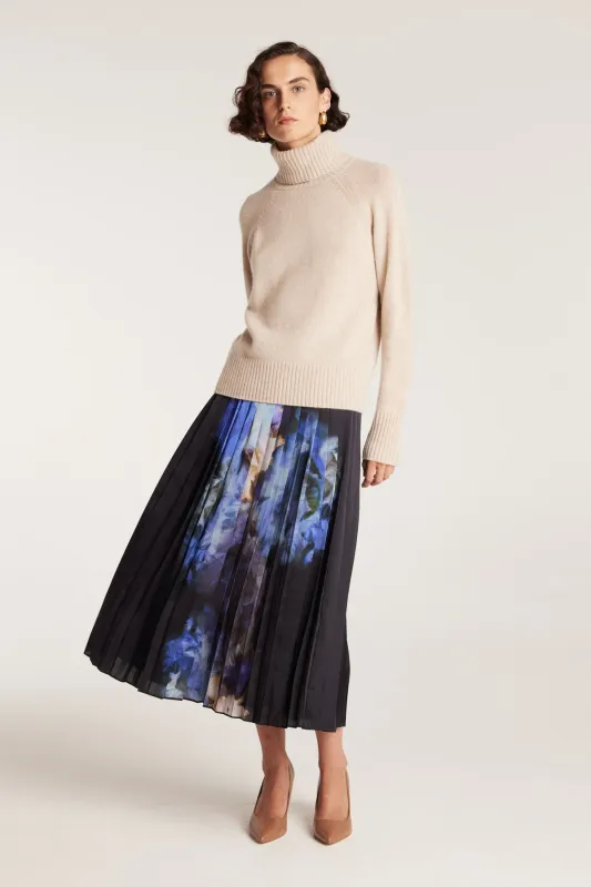 Bloom Pleat Skirt - Black/Indigo sold by Perri Cutten