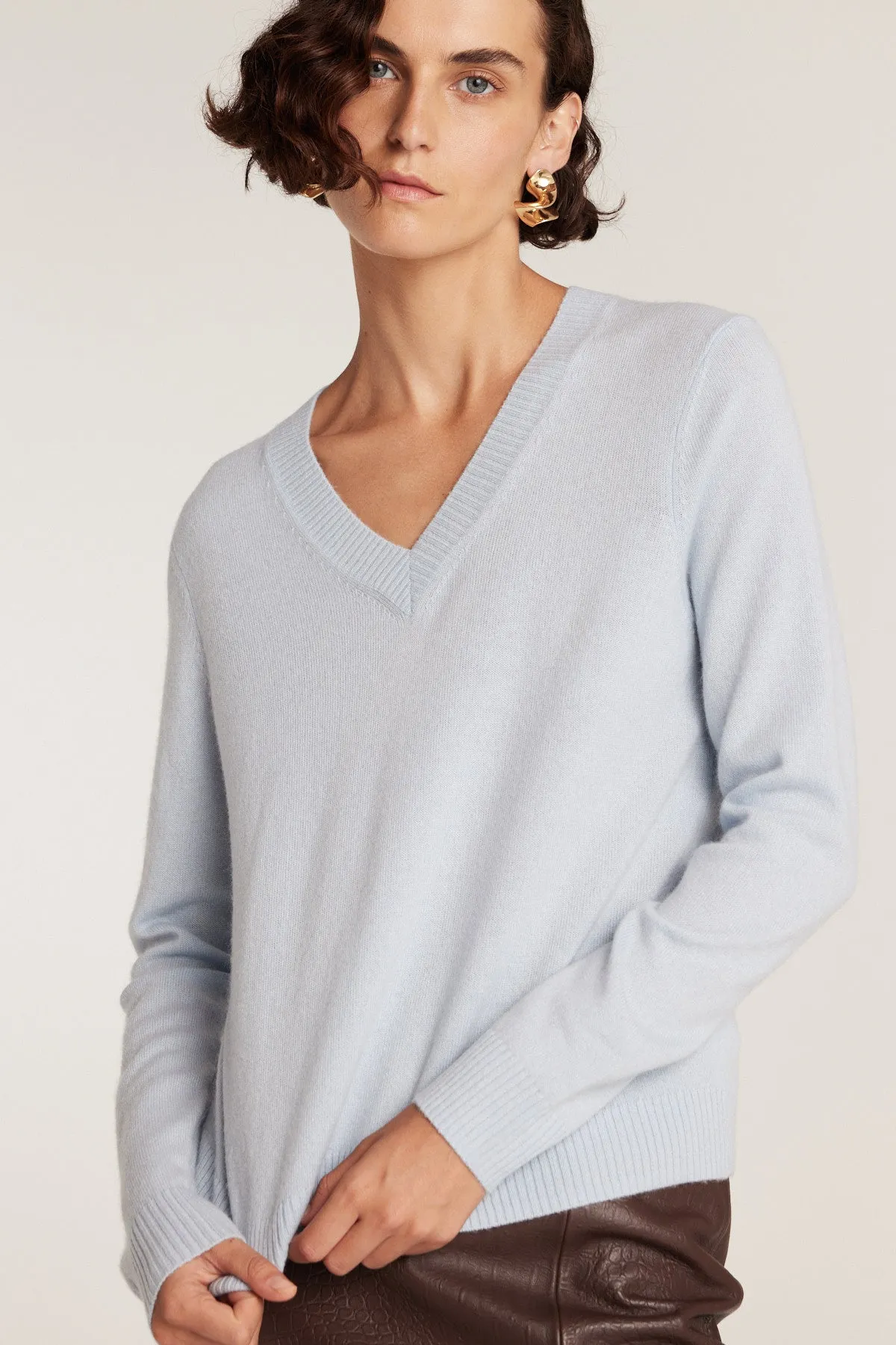 Cashwool V Neck Jumper - Blue sold by Perri Cutten product image thumbnail 2