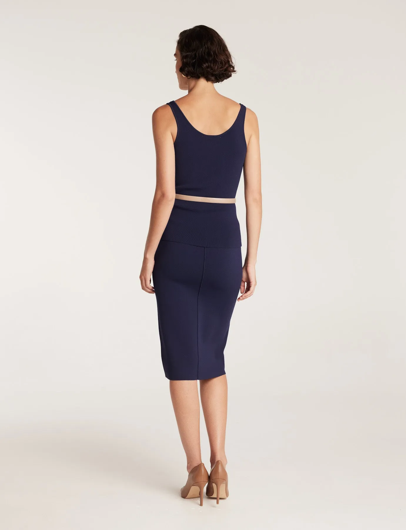 Crepe Knit Singlet - Indigo sold by Perri Cutten product image thumbnail 5