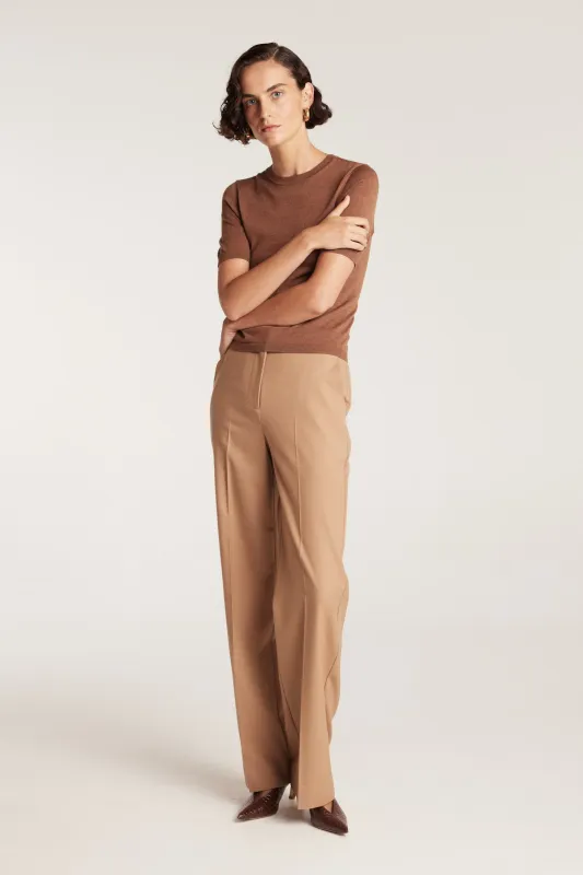 Clemence Wool Pant - Tan sold by Perri Cutten