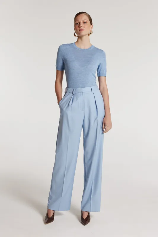 Classic Wool Pant - Pale Blue sold by Perri Cutten