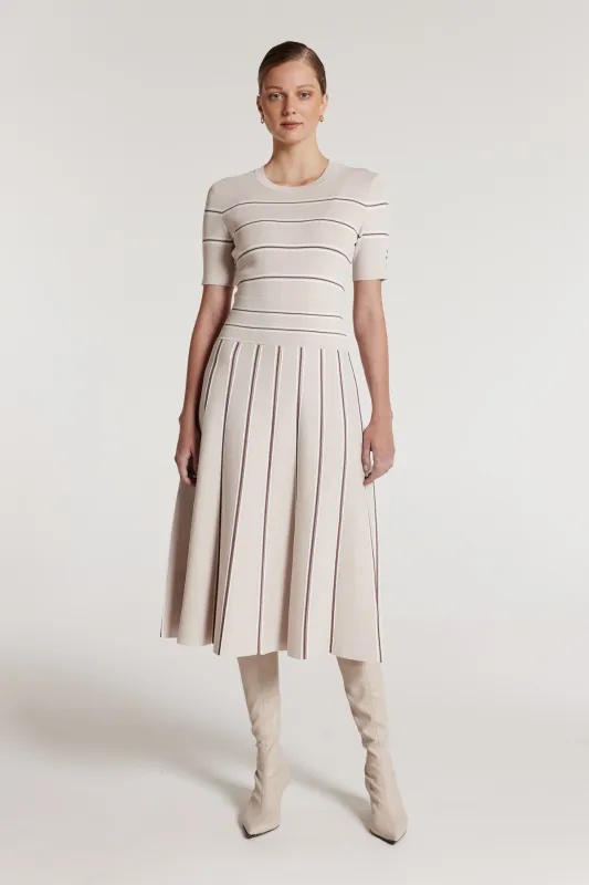 Gabriela Knit Skirt - Oyster/Spice sold by Perri Cutten