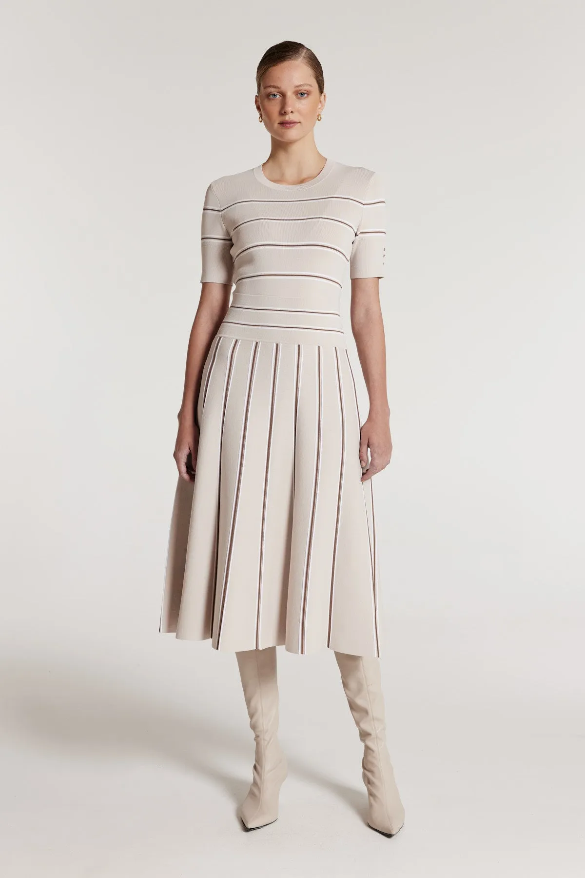 Gabriela Knit Skirt - Oyster/Spice sold by Perri Cutten