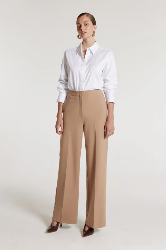 Stretch Wide Pant - Wheat sold by Perri Cutten