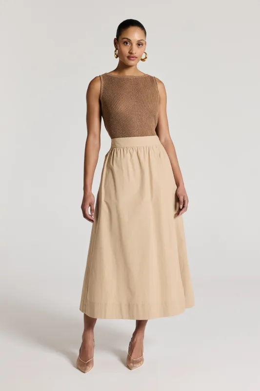 Jessa Maxi Skirt - Stone sold by Perri Cutten