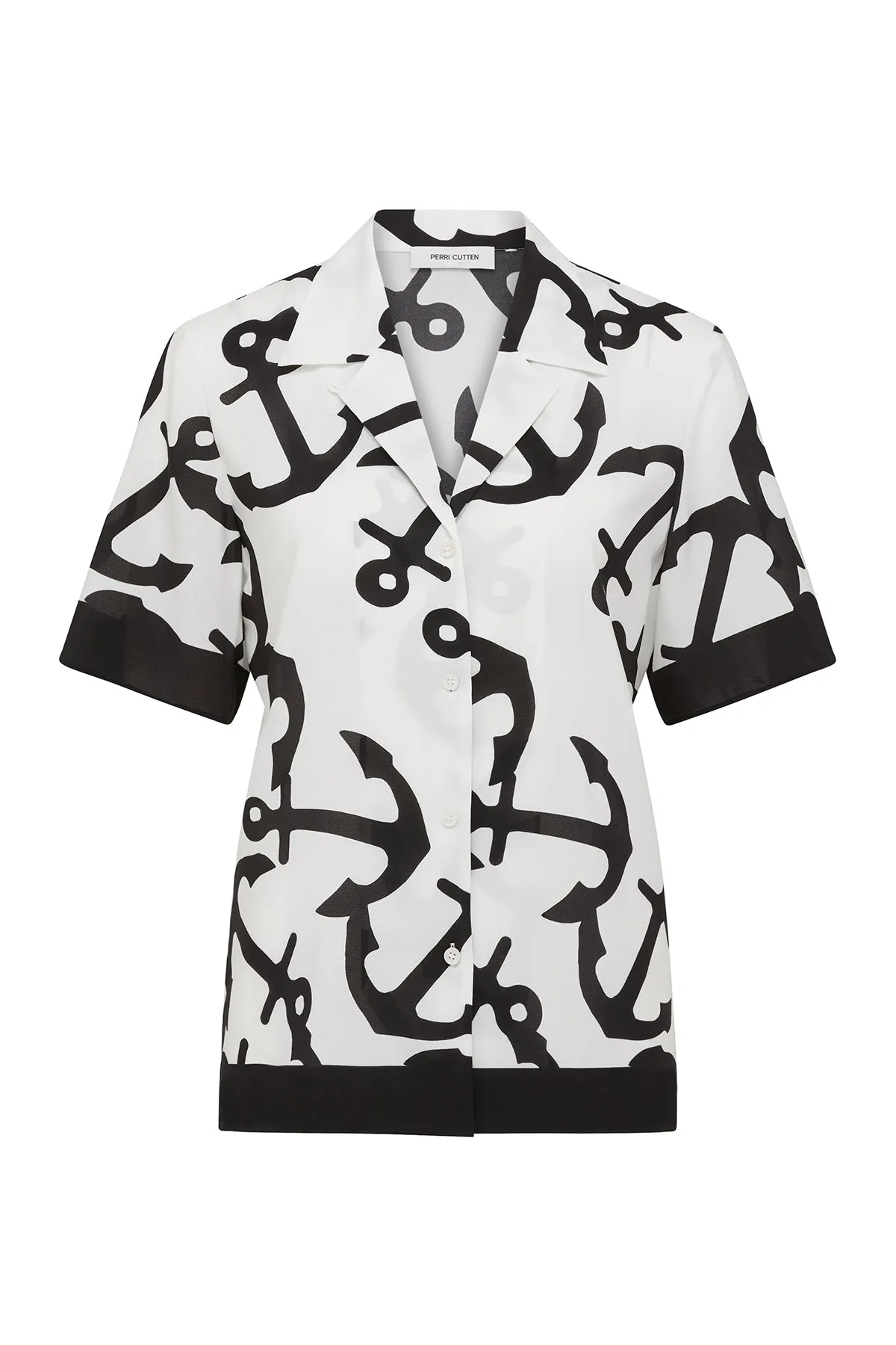 Valencia Silk Shirt - White/Black sold by Perri Cutten product image thumbnail 3