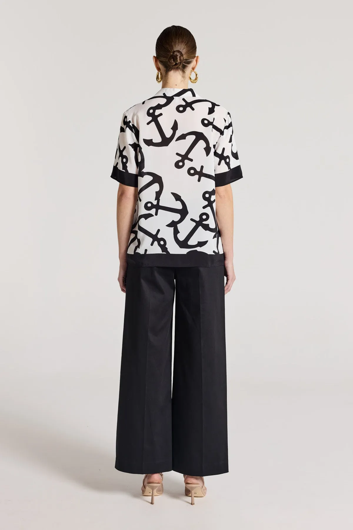 Valencia Silk Shirt - White/Black sold by Perri Cutten product image thumbnail 5