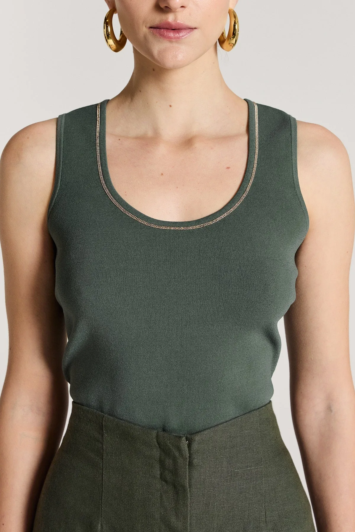 Tori Crepe Knit Tank - Muted Green sold by Perri Cutten product image thumbnail 2
