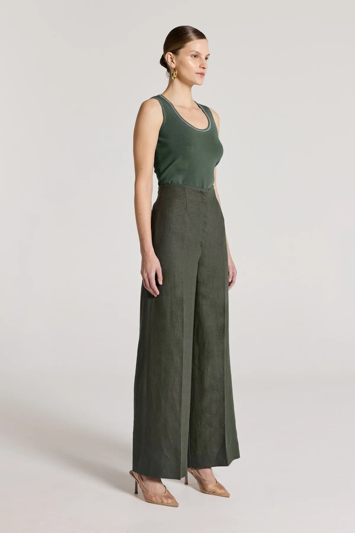 Tori Crepe Knit Tank - Muted Green sold by Perri Cutten product image thumbnail 4