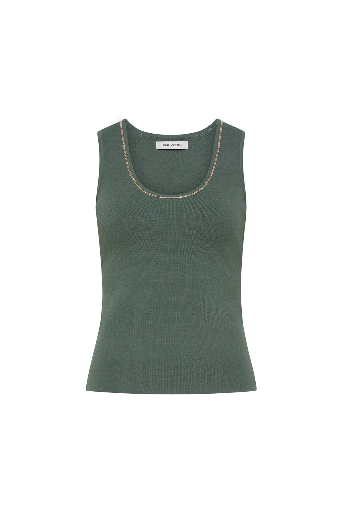 Tori Crepe Knit Tank - Muted Green sold by Perri Cutten product image thumbnail 3