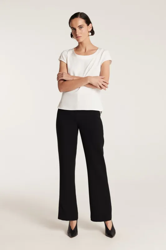 Lina Satin Trim Top - Ivory sold by Perri Cutten