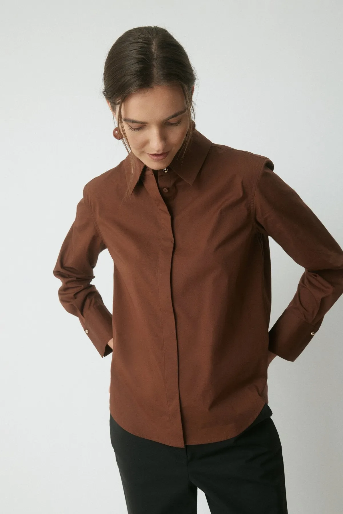 Classic Cotton Shirt - Cognac sold by Perri Cutten product image thumbnail 5