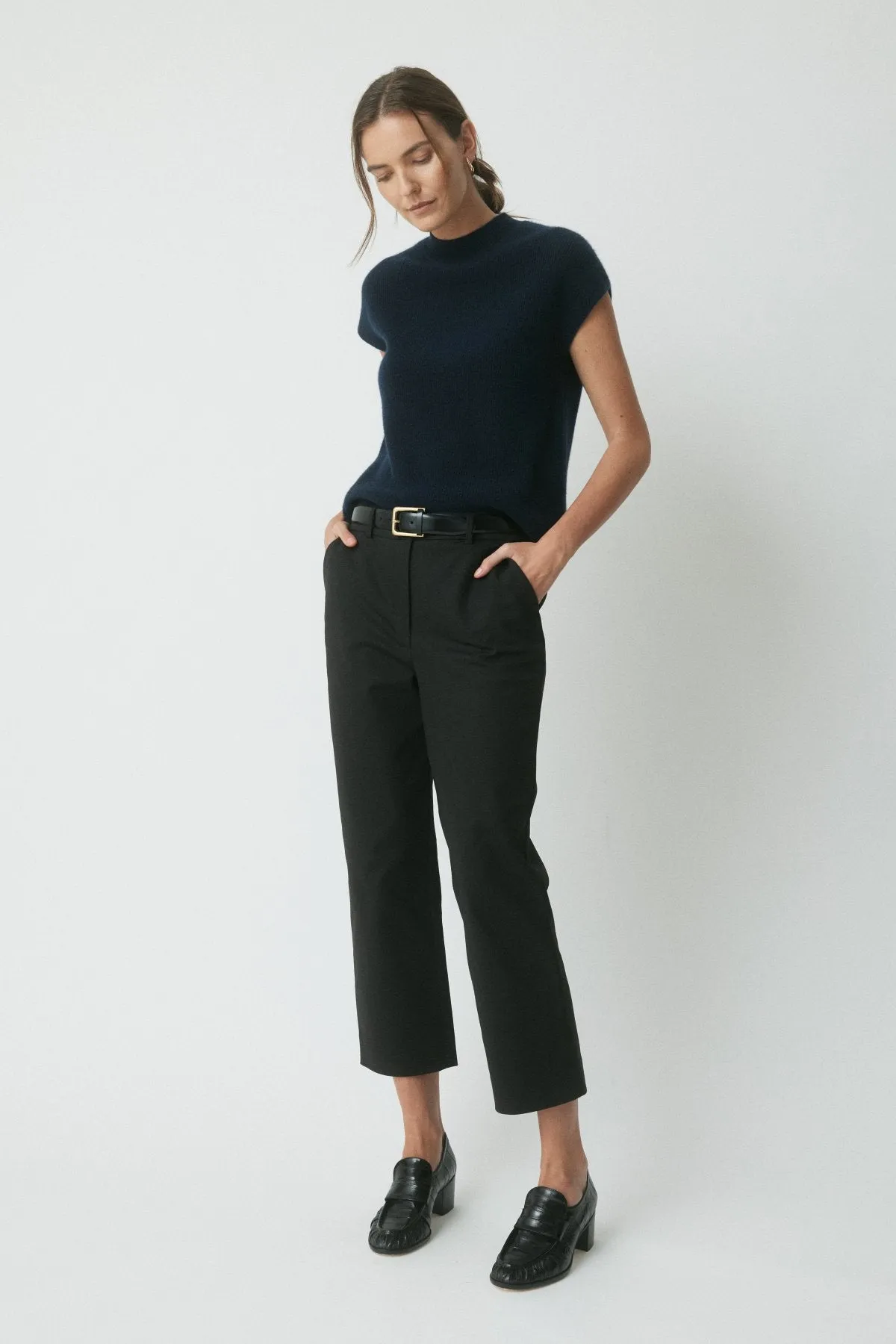 Stevie Cashmere Knit Top - Navy sold by Perri Cutten product image thumbnail 3