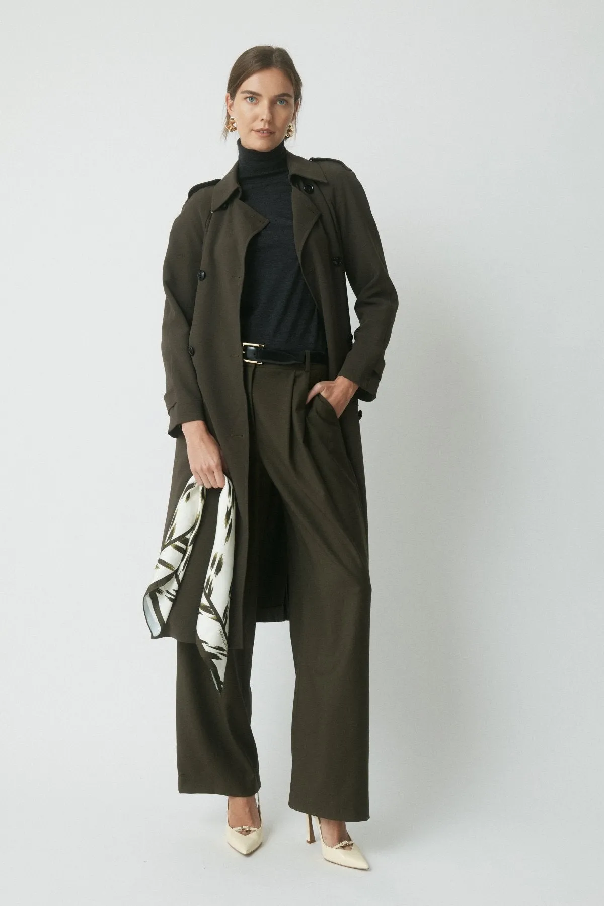 Fynn Trench Coat - Dark Olive sold by Perri Cutten product image thumbnail 2