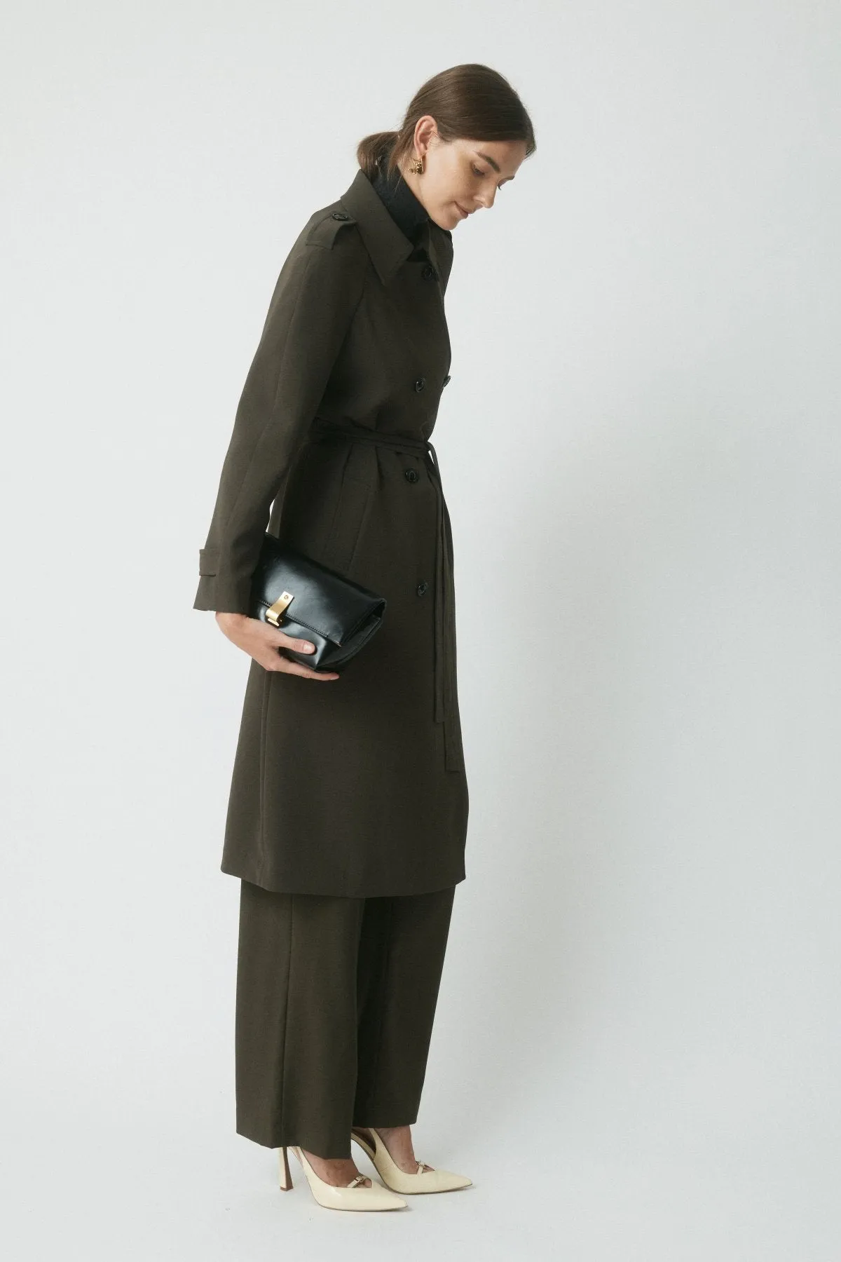 Fynn Trench Coat - Dark Olive sold by Perri Cutten product image thumbnail 3