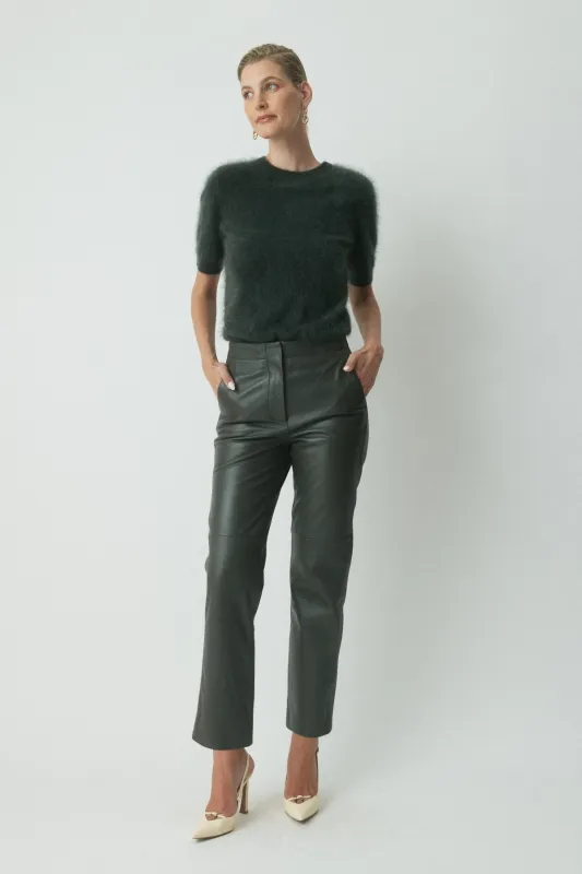 Ellis Cashmere Top - Dark Olive made by Perri Cutten