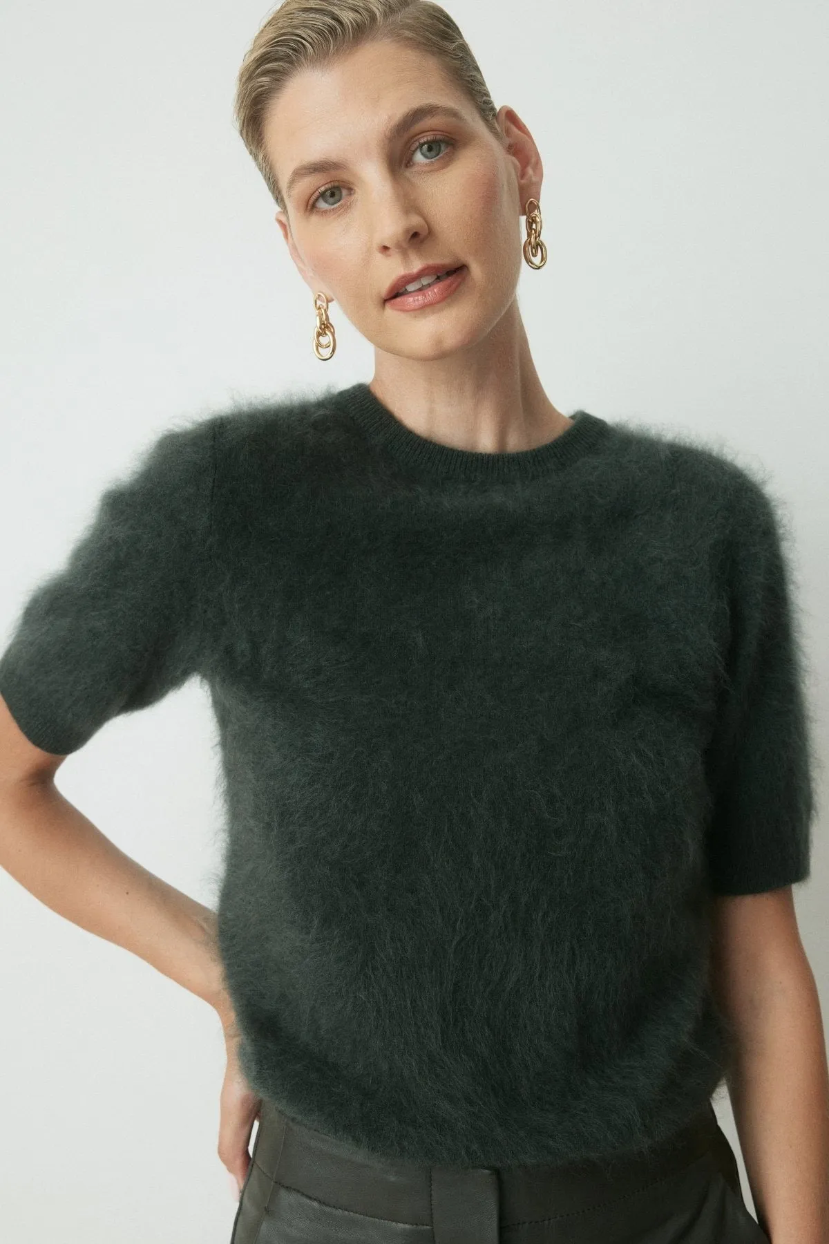 Ellis Cashmere Top - Dark Olive sold by Perri Cutten product image thumbnail 5