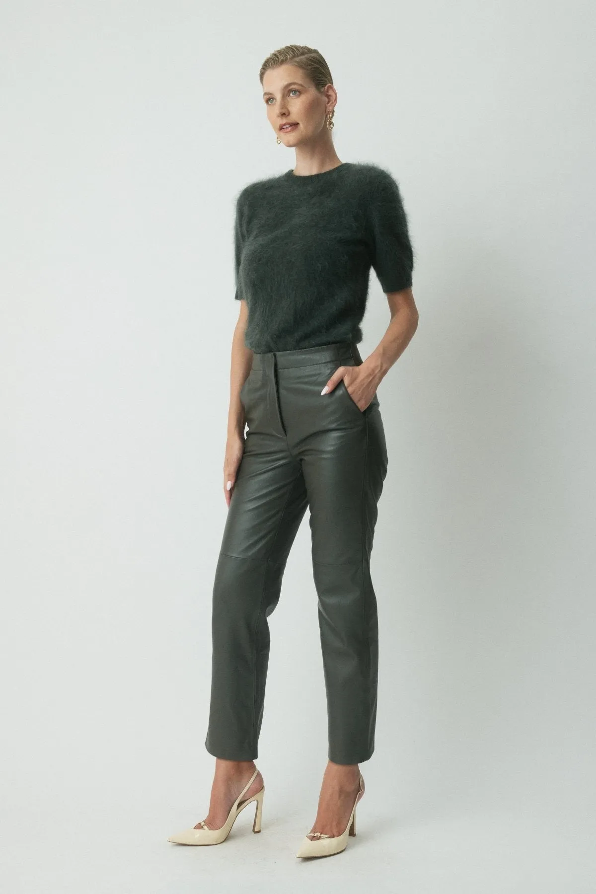 Ellis Cashmere Top - Dark Olive sold by Perri Cutten product image thumbnail 3