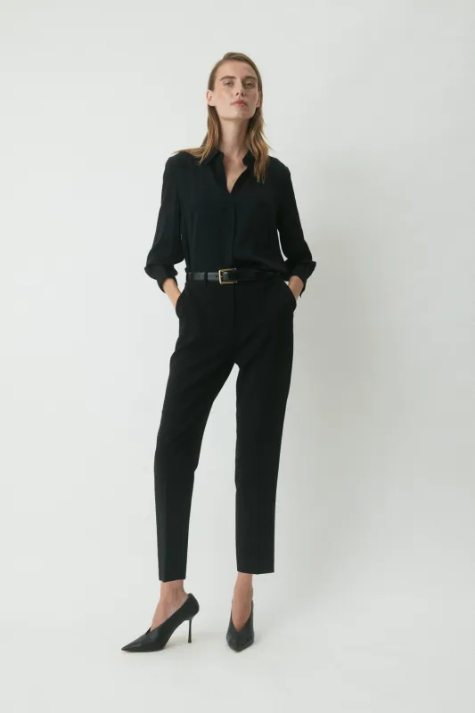 Blake Silk Shirt - Black made by Perri Cutten