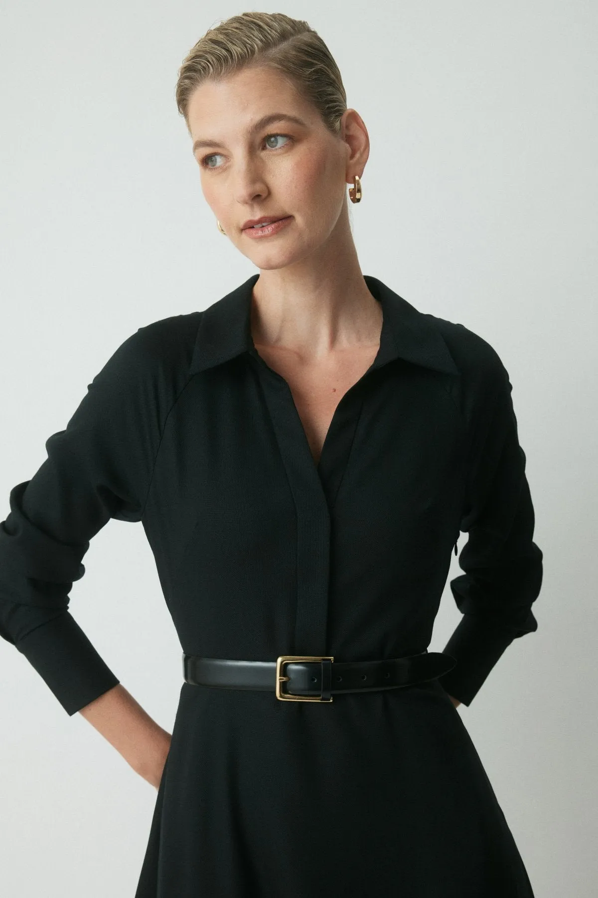 Genevieve Wool Shirtdress - Black sold by Perri Cutten product image thumbnail 2