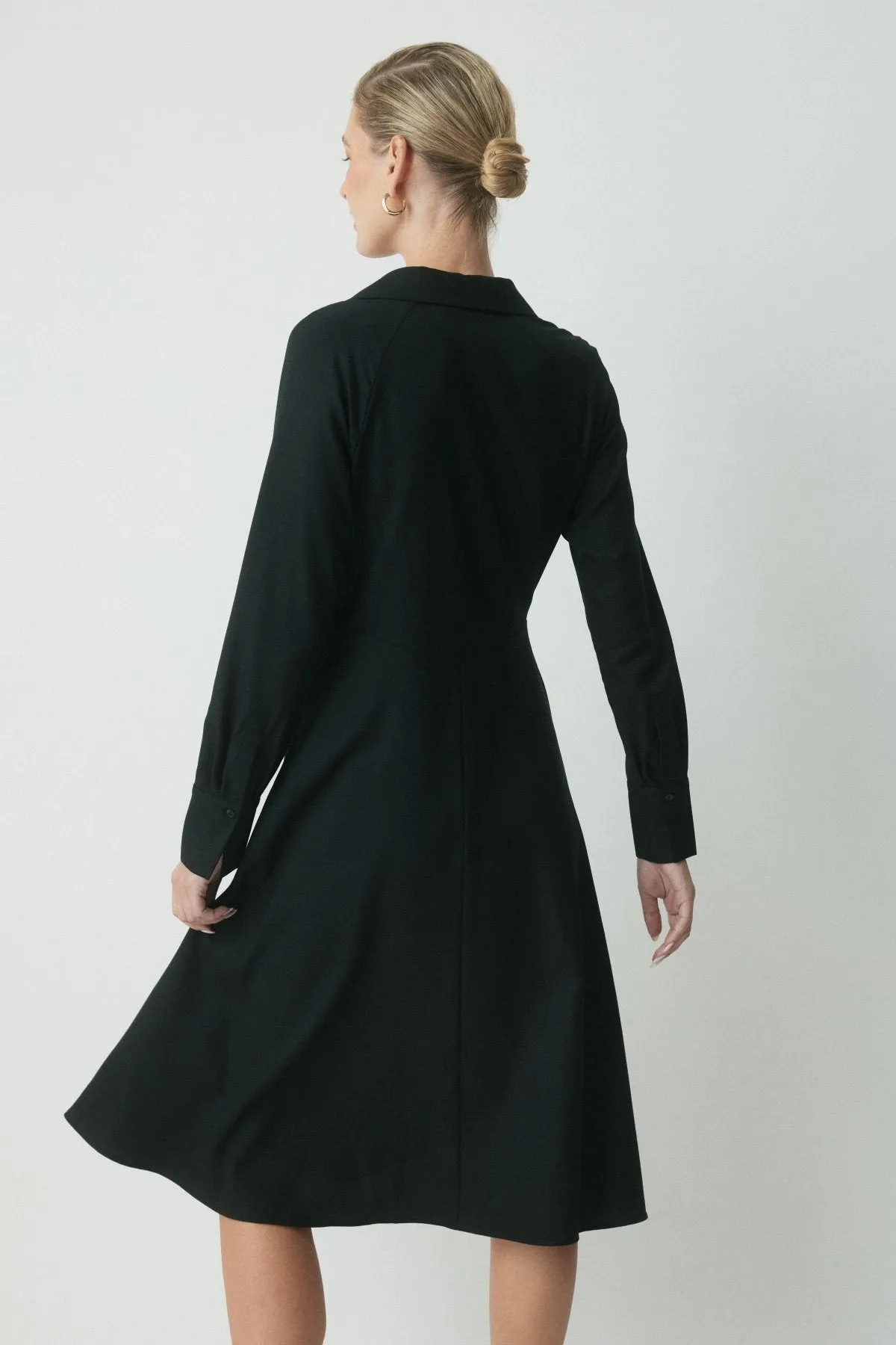 Genevieve Wool Shirtdress - Black sold by Perri Cutten product image thumbnail 5