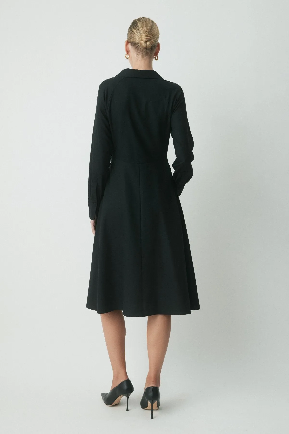 Genevieve Wool Shirtdress - Black sold by Perri Cutten product image thumbnail 4