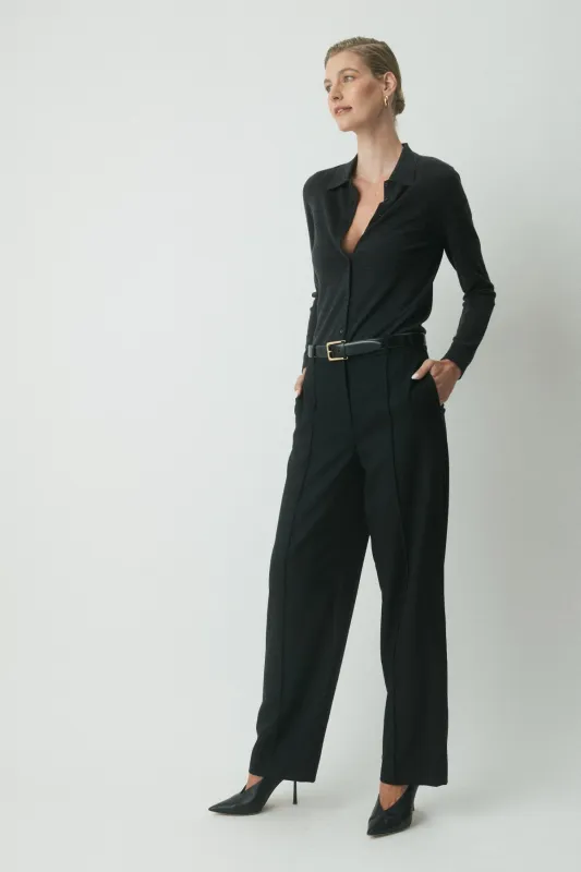 Nolan Wool Pant - Black made by Perri Cutten