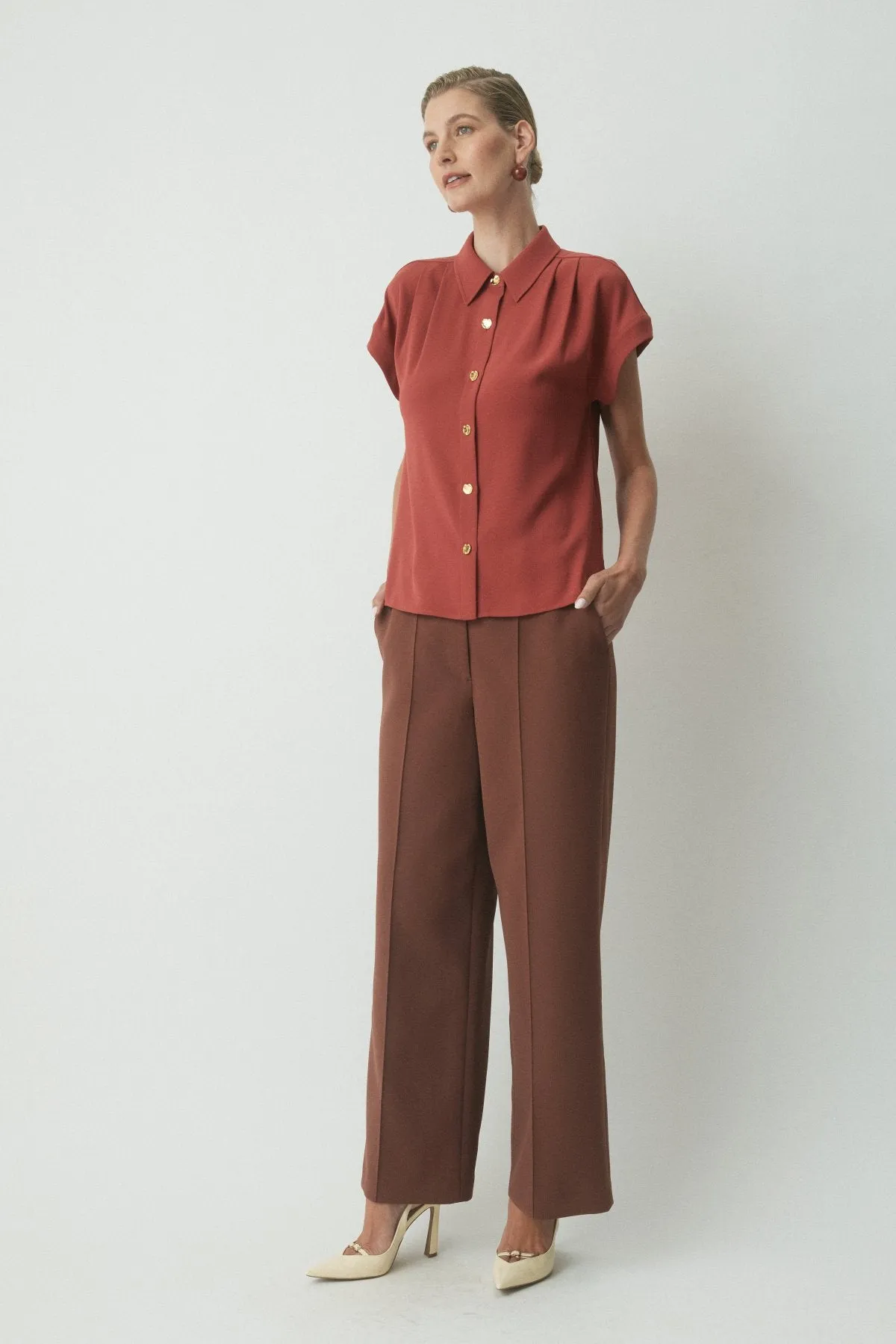 Lior Crepe Pant - Cognac sold by Perri Cutten
