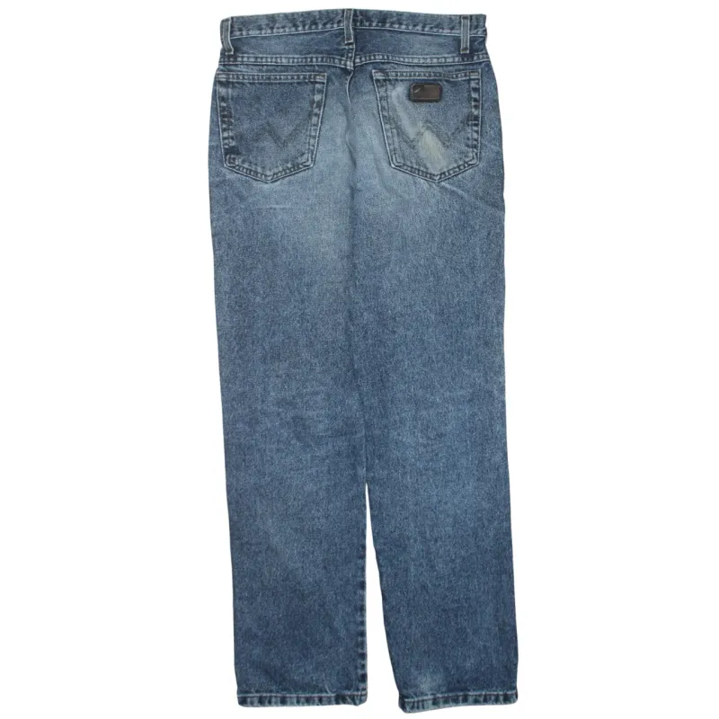 Wrangler Blue Denim Jeans Men's 32 Straight Leg Faded Wash Classic Five Pocket Pants sold by Vintage Club