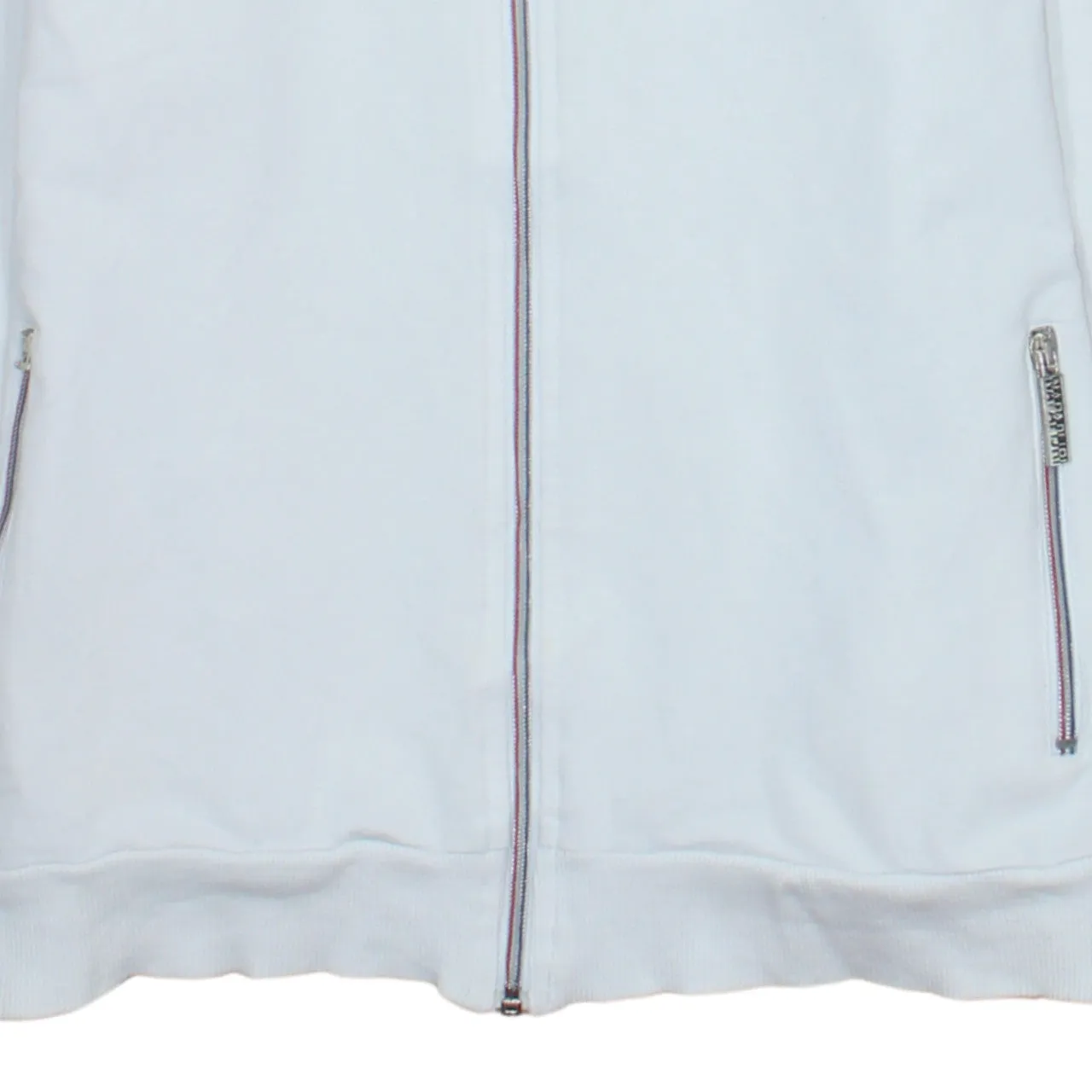 Napapijri White Full Zip Sweatshirt Women’s XXLarge Embroidered Logo Flag Panels Track Top sold by Vintage Club product image thumbnail 4