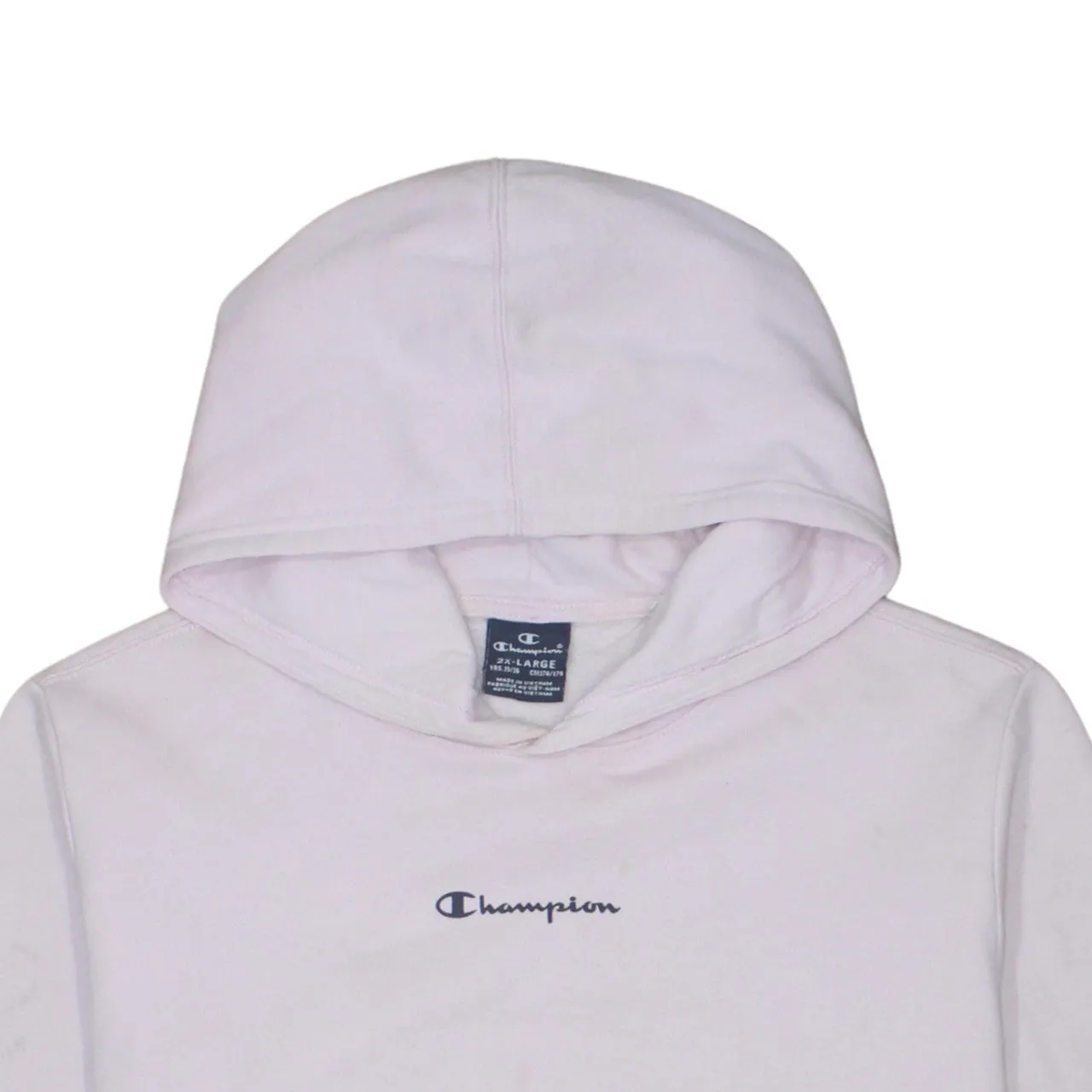 Champion Light Pink Hoodie Women’s XXLarge Embroidered Chest Logo Front Pocket Pullover Sweatshirt sold by Vintage Club product image thumbnail 3