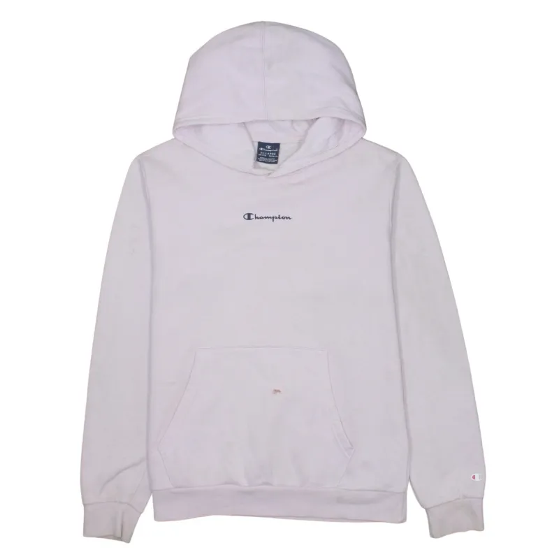 Champion Light Pink Hoodie Women’s XXLarge Embroidered Chest Logo Front Pocket Pullover Sweatshirt sold by Vintage Club